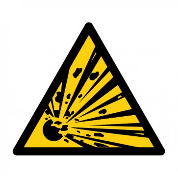 Schild Warnzeichen Warnung vor explosionsgefährlichen Stoffen · ISO 7010 W002 · selbstklebend