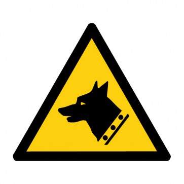 Schild Warnzeichen Warnung vor Wachhunden · ISO 7010 W013 · selbstklebend