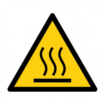 Schild Warnzeichen Warnung vor heißer Oberfläche · ISO 7010 W017