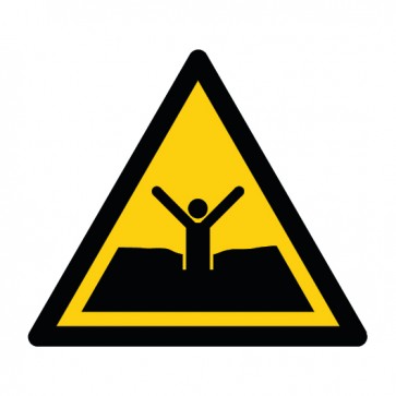 Aufkleber Warnzeichen Warnung vor Treibsand oder tiefem Schlamm · ISO 7010 W061