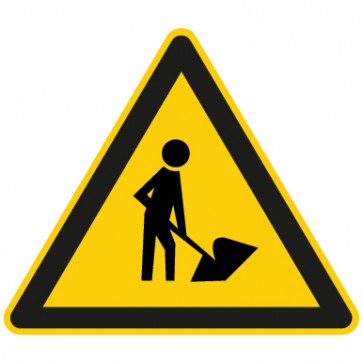 Aufkleber Warnung vor Bauarbeiten