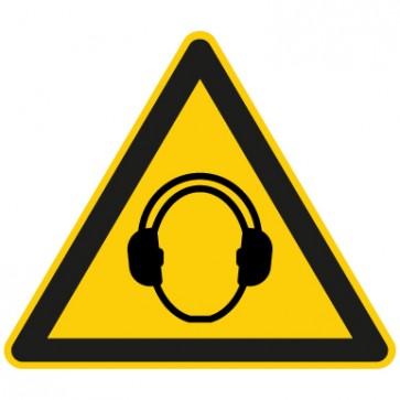 Aufkleber Achtung, Gehörschutz tragen