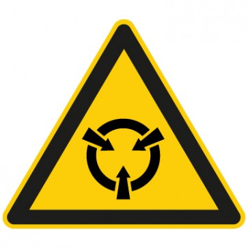 Warnschild Warnung vor elektrostatisch sensible Bauelemente ESB  · selbstklebend