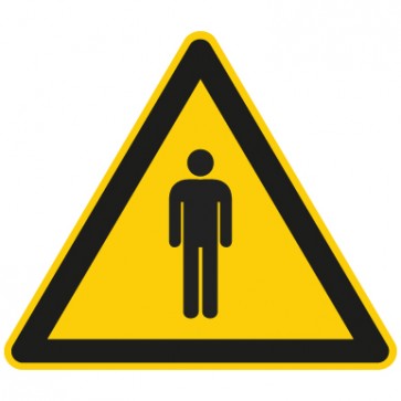 Warnschild Warnzeichen Piktogramm Mann