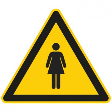 Warnschild Warnzeichen Piktogramm Frau