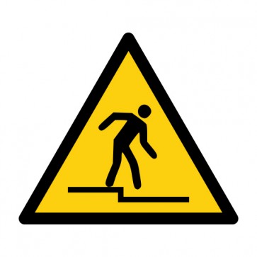 Aufkleber Warnzeichen Warnung vor Abwärtsstufe · ISO 7010 W070 | stark haftend