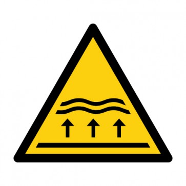 Schild Warnzeichen Warnung vor Überschwemmungsgebiet · ISO 7010 W077 · selbstklebend
