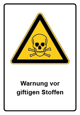 Aufkleber Warnzeichen Piktogramm & Text deutsch · Warnung vor giftigen Stoffen (Warnaufkleber)