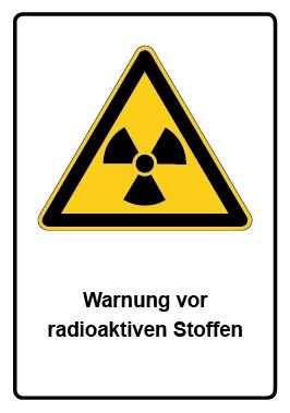 Kombi Aufkleber Warnung vor radioaktiven Stoffen