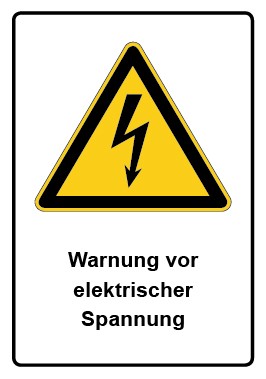 Kombi Schild Warnung vor elektrischer Spannung