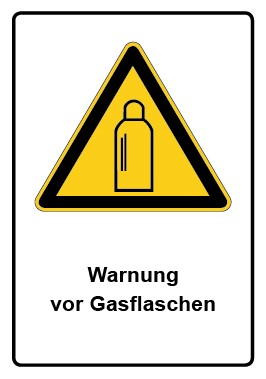 Aufkleber Warnzeichen Piktogramm & Text deutsch · Warnung vor Gasflaschen (Warnaufkleber)