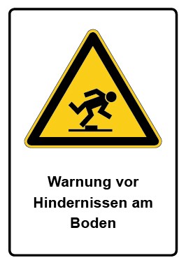 Kombi Schild Warnung vor Hindernissen am Boden