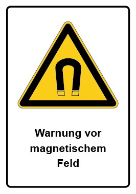 Kombi Aufkleber Warnung vor magnetischem Feld