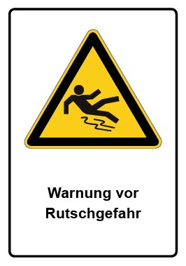 Aufkleber Warnzeichen Piktogramm & Text deutsch · Warnung vor Rutschgefahr | stark haftend