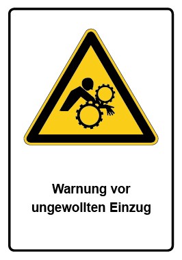 Aufkleber Warnzeichen Piktogramm & Text deutsch · Warnung vor ungewollten Einzug (Warnaufkleber)