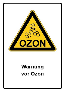 Aufkleber Warnzeichen Piktogramm & Text deutsch · Warnung vor Ozon (Warnaufkleber)