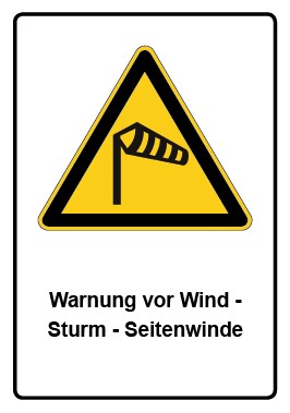 Kombi Aufkleber Warnung vor Wind - Sturm - Seitenwinde