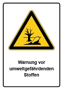 Aufkleber Warnzeichen Piktogramm & Text deutsch · Warnung vor umweltgefährdenden Stoffen (Warnaufkleber)