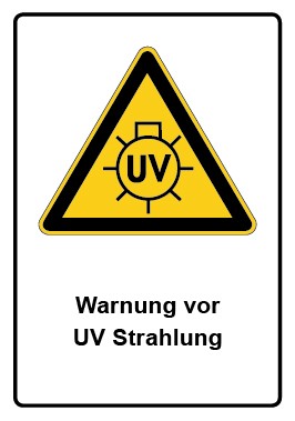 Aufkleber Warnzeichen Piktogramm & Text deutsch · Warnung vor UV Strahlung (Warnaufkleber)