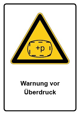 Aufkleber Warnzeichen Piktogramm & Text deutsch · Warnung vor Überdruck (Warnaufkleber)