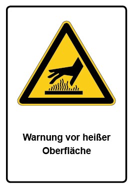 Aufkleber Warnzeichen Piktogramm & Text deutsch · Warnung vor heißer Oberfläche (Warnaufkleber)