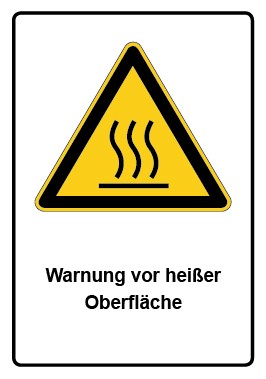 Kombi Aufkleber Warnung vor heißer Oberfläche