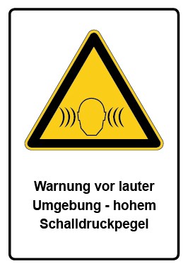 Kombi Aufkleber Warnung vor lauter Umgebung - hohem Schalldruckpegel
