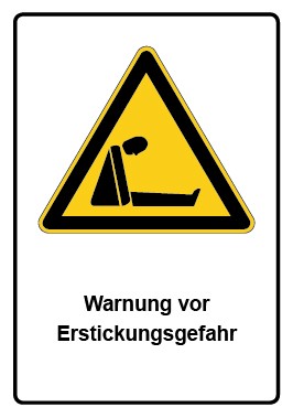 Schild Warnzeichen Piktogramm & Text deutsch · Warnung vor Erstickungsgefahr | selbstklebend