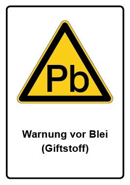 Aufkleber Warnzeichen Piktogramm & Text deutsch · Warnung vor Blei (Giftstoff) | stark haftend