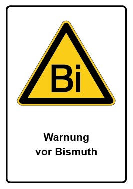 Magnetschild Warnzeichen Piktogramm & Text deutsch · Warnung vor Bismuth