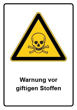 Aufkleber Warnzeichen Piktogramm & Text deutsch · Warnung vor giftigen Stoffen | stark haftend