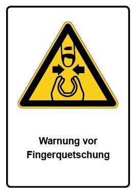 Kombi Aufkleber Warnung vor Fingerquetschung