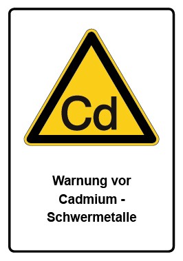 Kombi Aufkleber Warnung vor Cadmium - Schwermetalle