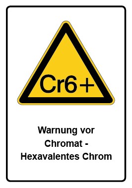 Aufkleber Warnzeichen Piktogramm & Text deutsch · Warnung vor Chromat - Hexavalentes Chrom (Warnaufkleber)