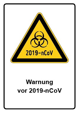 Aufkleber Warnzeichen Piktogramm & Text deutsch · Warnung vor 2019-nCoV | stark haftend