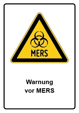 Aufkleber Warnzeichen Piktogramm & Text deutsch · Warnung vor MERS