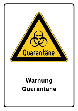 Aufkleber Warnzeichen Piktogramm & Text deutsch · Warnung Quarantäne | stark haftend