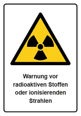 Magnetschild Warnzeichen Piktogramm & Text deutsch · Warnung vor radioaktiven Stoffen oder ionisierenden Strahlen · ISO_7010_W003