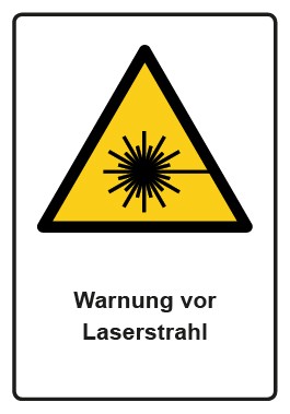 Magnetschild Warnzeichen Piktogramm & Text deutsch · Warnung vor Laserstrahl · ISO_7010_W004