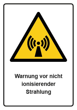 Aufkleber Warnzeichen Piktogramm & Text deutsch · Warnung vor nicht ionisierender Strahlung · ISO_7010_W005