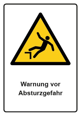 Magnetschild Warnzeichen Piktogramm & Text deutsch · Warnung vor Absturzgefahr · ISO_7010_W008