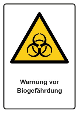 Schild Warnzeichen Piktogramm & Text deutsch · Warnung vor Biogefährdung · ISO_7010_W009 | selbstklebend