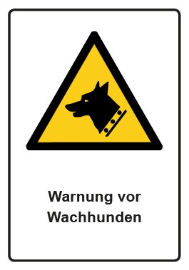 Schild Warnzeichen Piktogramm & Text deutsch · Warnung vor Wachhunden · ISO_7010_W013
