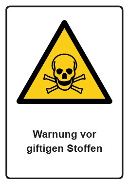 Aufkleber Warnzeichen Piktogramm & Text deutsch · Warnung vor giftigen Stoffen · ISO_7010_W016 | stark haftend