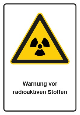 Aufkleber Warnzeichen Piktogramm & Text deutsch · Warnung vor radioaktiven Stoffen