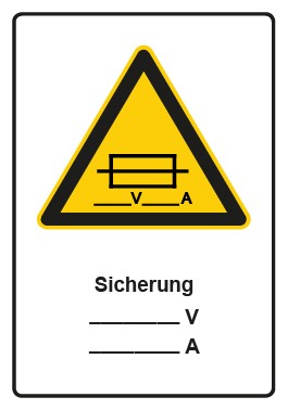 Magnetschild Warnzeichen Piktogramm & Text deutsch · Hinweiszeichen Sicherung