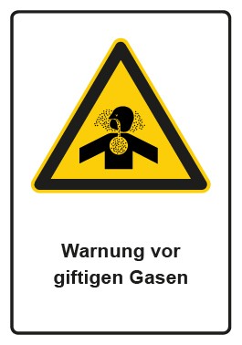 Aufkleber Warnzeichen Piktogramm & Text deutsch · Warnung vor giftigen Gasen | stark haftend