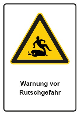Aufkleber Warnzeichen Piktogramm & Text deutsch · Warnung vor Rutschgefahr | stark haftend