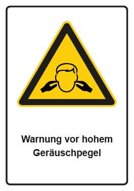 Magnetschild Warnzeichen Piktogramm & Text deutsch · Warnung vor hohem Geräuschpegel