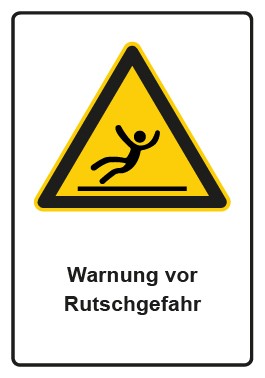 Aufkleber Warnzeichen Piktogramm & Text deutsch · Warnung vor Rutschgefahr